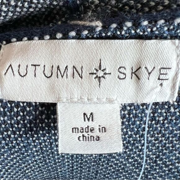 Autumn Skye blue black and white knit cardigan sweater size medium NWT - Picture 6 of 7